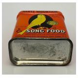 Vintage Collectible Mid-Century HARTZ MOUNTAIN Song Food Tin (Very Nice Condition)