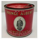 Vintage Collectible Prince Albert Crimp Cut Tobacco Tin 5' x 5 1/4'