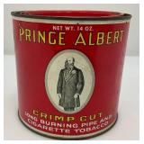 Vintage Collectible Prince Albert Crimp Cut Tobacco Tin 5' x 5 1/4'