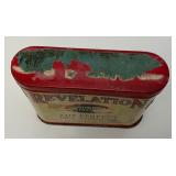 Vintage Philip Morris Revelation Smoking Mixture Pipe Tobacco Tin 1' x 3' x 3 1/2'