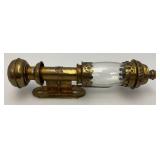 EST. $150.00 -$275.00 CER Railway Marked Brass Railway Carriage Lamp Candle Lantern With Candle 13 1/2'
