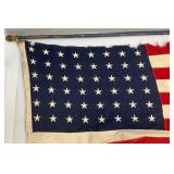 Vintage 48 Star Flag 32' x 56' Rips And Tears Present