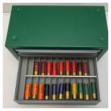 Vintage Ammo Collection In Metal 5 Drawer Chest
