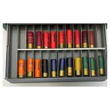 Vintage Ammo Collection In Metal 5 Drawer Chest