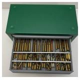 Vintage Ammo Collection In Metal 5 Drawer Chest