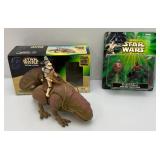 Misc. Collectible STAR WARS Power Of The Jedi Darth vMaul With Sith Attack Droid (New Old Stock) & The Power Of The Force Dewback And Sandtrooper Action Figures (Open Box Missing Weapons)