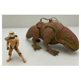 Misc. Collectible STAR WARS Power Of The Jedi Darth vMaul With Sith Attack Droid (New Old Stock) & The Power Of The Force Dewback And Sandtrooper Action Figures (Open Box Missing Weapons)
