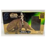 Misc. Collectible STAR WARS Power Of The Jedi Darth vMaul With Sith Attack Droid (New Old Stock) & The Power Of The Force Dewback And Sandtrooper Action Figures (Open Box Missing Weapons)