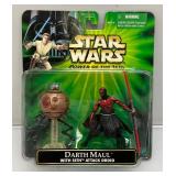 Misc. Collectible STAR WARS Power Of The Jedi Darth vMaul With Sith Attack Droid (New Old Stock) & The Power Of The Force Dewback And Sandtrooper Action Figures (Open Box Missing Weapons)