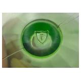 Vintage Set Of Four Federal Glass Brand Green Depression Uranium Glass Sherbert Cups 3' x 4' (Glows Under UV light)