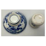 Misc. Vintage Collectible Chinese Blue & White Porcelain Cup, Roman Themed Decantor, Cups And More