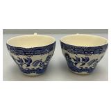 Vintage Churchill China England Blue Willow Dinnerware
