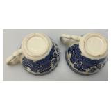 Vintage Churchill China England Blue Willow Dinnerware