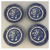 Vintage Churchill China England Blue Willow Dinnerware