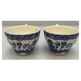 Vintage Churchill China England Blue Willow Dinnerware