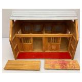 Large Handmade Wood Barn With Misc. Vintage Toy Horses 21' x 21' x 29'