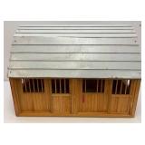 Large Handmade Wood Barn With Misc. Vintage Toy Horses 21' x 21' x 29'