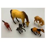 Large Handmade Wood Barn With Misc. Vintage Toy Horses 21' x 21' x 29'