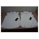 *2* IBKUL Women's Sleeveless Zip-Up Polo - Large