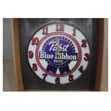 Pabst Blue Ribbon Beer Retro Style Bar Clock
