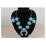 Squash Blossum Turquoise Necklace and Earrings