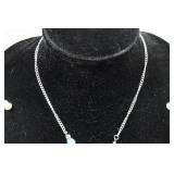 Silver Tone Necklaces with Turquoise Stones