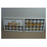 *2* Decorative Framed Wall Art - Gather & Blessings - 16'x10.5'