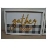 *2* Decorative Framed Wall Art - Gather & Blessings - 16'x10.5'