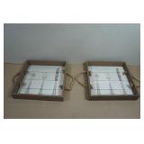 *2* Decorative Serving Trays - 12'x12'