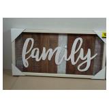 *2* Decorative Framed Wall Art - Family & Blessed - 24.5'x12'