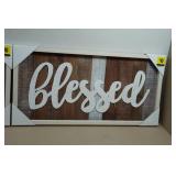 *2* Decorative Framed Wall Art - Family & Blessed - 24.5'x12'