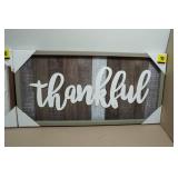 *2* Decorative Framed Wall Art - Welcome & Thankful - 24.5'x12'
