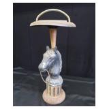 VINTAGE HORSE HEAD FLOOR ASHTRAY / SMOKING STAND