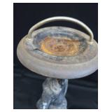 VINTAGE HORSE HEAD FLOOR ASHTRAY / SMOKING STAND