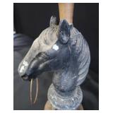 VINTAGE HORSE HEAD FLOOR ASHTRAY / SMOKING STAND