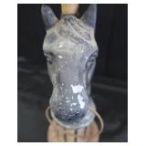 VINTAGE HORSE HEAD FLOOR ASHTRAY / SMOKING STAND