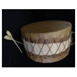 HUGE NATIVE AMERICAN PUEBLO-STYLE CEREMONIAL DRUM