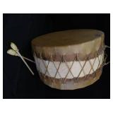 HUGE NATIVE AMERICAN PUEBLO-STYLE CEREMONIAL DRUM