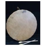 HUGE NATIVE AMERICAN PUEBLO-STYLE CEREMONIAL DRUM