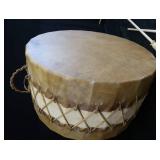 HUGE NATIVE AMERICAN PUEBLO-STYLE CEREMONIAL DRUM