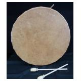 HUGE NATIVE AMERICAN PUEBLO-STYLE CEREMONIAL DRUM