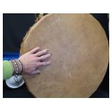 HUGE NATIVE AMERICAN PUEBLO-STYLE CEREMONIAL DRUM