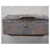 ANTIQUE  BROAD HEAD AXE HEAD / VINTAGE METAL TOOL BOX