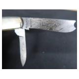 BEAR & SON DAMASCUS POCKET KNIFE & SMITH AND WESSON COLLECTIBLE