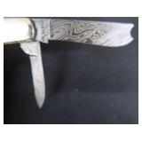 BEAR & SON DAMASCUS POCKET KNIFE & SMITH AND WESSON COLLECTIBLE