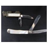 VINTAGE TREE BRAND PEARL  CINCH TRAPPER KNIFE