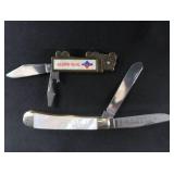 VINTAGE TREE BRAND PEARL  CINCH TRAPPER KNIFE