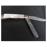 VINTAGE TREE BRAND PEARL  CINCH TRAPPER KNIFE