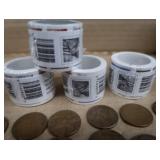4 ROLLS OF FOREVER STAMPS AND WHEAT PENNIES