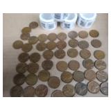 4 ROLLS OF FOREVER STAMPS AND WHEAT PENNIES